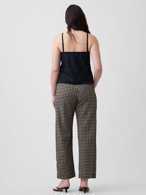 Gap Women’s High Rise Linen-Blend Straight Crop Pants